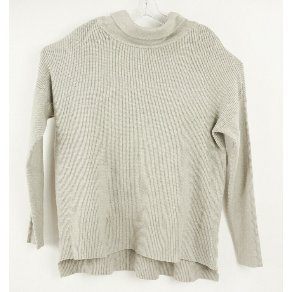 New‎ Devotion by Cyrus Women's Size L Oversized Grey Rib Knit Cowl Tunic Sweater